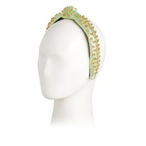 LELE SADOUGHI Green Embellished Brocade Headband